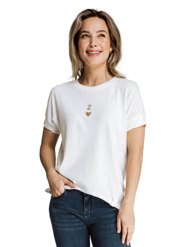 ZHRILL Zhrill Damen T-Shirt ZHRAHEL GLITTER in weiß