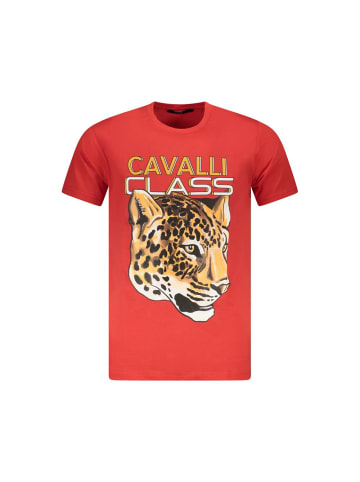 cavalli CLASS Rotes Baumwoll-T-Shirt