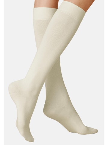 Kunert Kniestrümpfe Sensual Cotton weich in Winterweiss