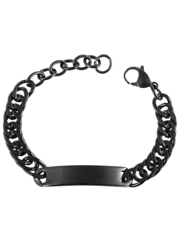 Adeliás Unisex Armband – Panzerarmband aus Edelstahl 17 cm in schwarz