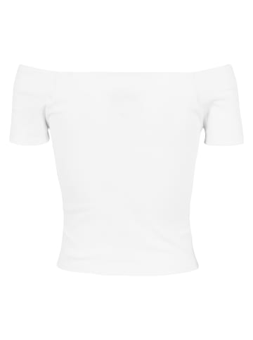 Urban Classics Urban Classics Damen Ladies Off Shoulder Rib Tee in white