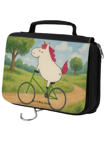 Mr. & Mrs. Panda Waschtasche Einhorn Radfahrer Design ohne Spruch in Weiß