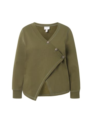 Ulla Popken Sweatjacke in oliv