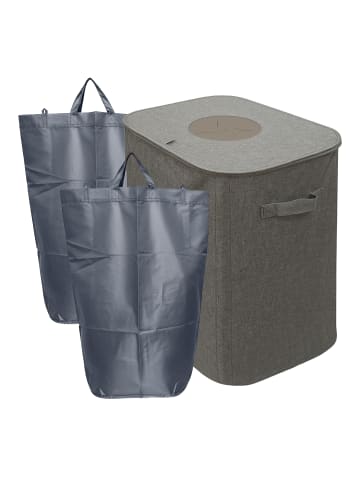 relaxdays Pfandflaschen-Sammelbehälter in Grau - 100 l