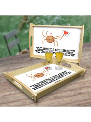 Mr. & Mrs. Panda Servier Tablett Spinne Agathe Motivation mit Sp... in Weiß