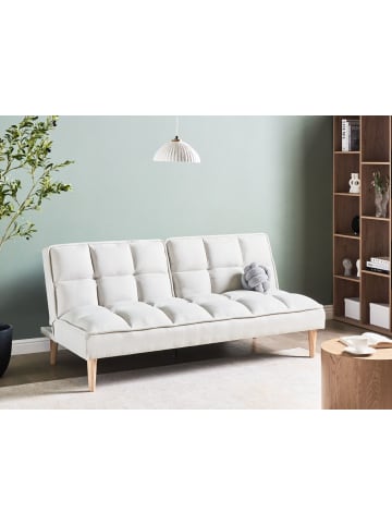 Beliani 3-Sitzer Sofa SILJAN in Weiß/Braun - (W) 177 x (H) 80 x (L) 80 cm