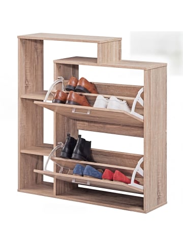 FineBuy Schuhschrank in Grau / Spanplatte / 85x24x93
