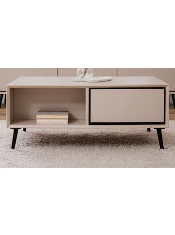 Furn.Design Couchtisch sand, schwarz 94 cm, Wohnzimmertisch mit Stauraum