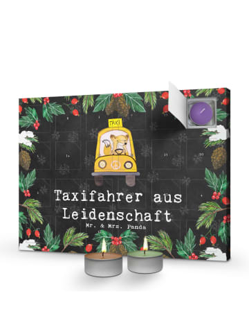 Mr. & Mrs. Panda Adventskalender Taxifahrer Leidenschaft mit Spruch in Kreidetafel