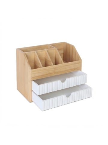 Schreibtisch Organizer in Natur/Weiß - (B)24 x (H)19 x (T)14 cm