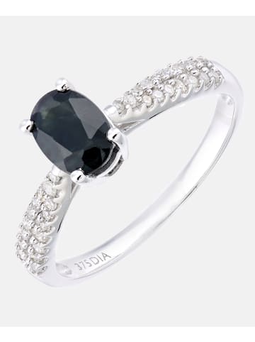 Diamant L'éternel Ring aus 375 Weißgold mit 1.24 Karat Diamant mit Saphir