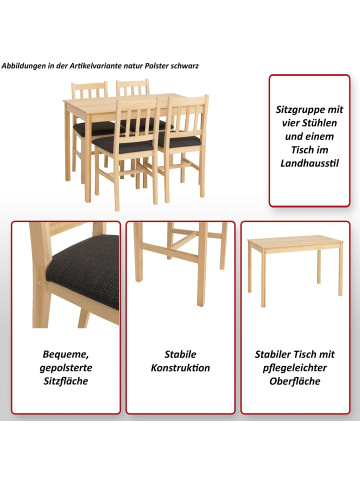 MCW Esszimmer-Set F77, Weiß, Polster terrakotta