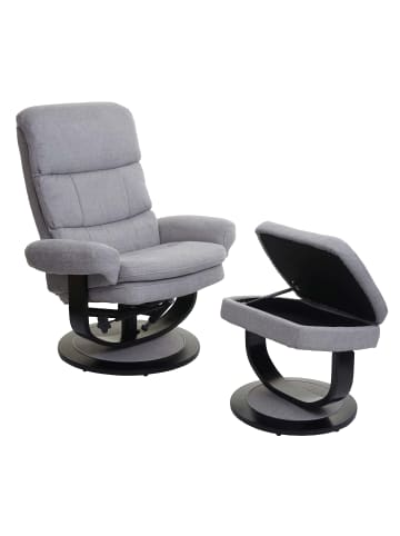 MCW Relaxsessel C16 mit Staufach, Stoff/Textil hellgrau