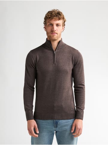 Petrol Industries Feinstrick-Pullover mit Half-Zip wheel in Braun