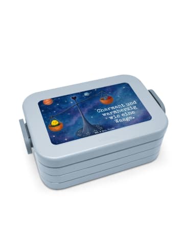 Mr. & Mrs. Panda Lunchbox Sternzeichen Waage Design mit Spruch in Blau Pastell