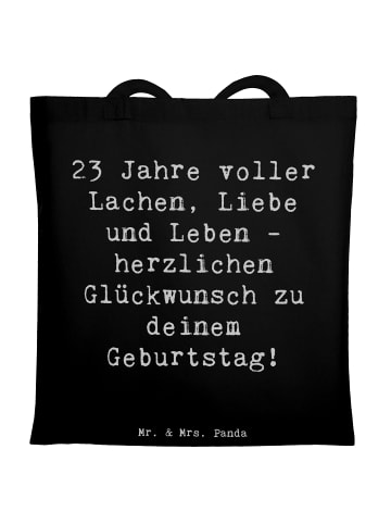 Mr. & Mrs. Panda Tote Bag Spruch 23. Geburtstag mit Spruch in Schwarz