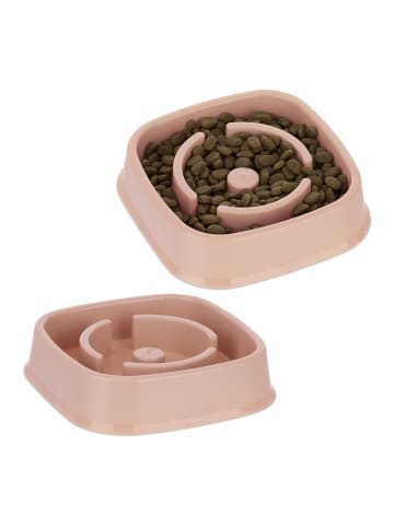 relaxdays 2 x Anti Schling Napf in Rosa - 800 ml