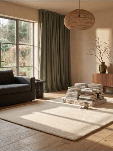 KADIMA DESIGN Teppich Kurzflor Uni rutschhemmend pflegeleicht Wohnzimmer Flur in Beige