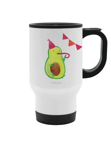 Mr. & Mrs. Panda Trinkbecher mit Deckel Avocado Party ohne Spruch in Weiß