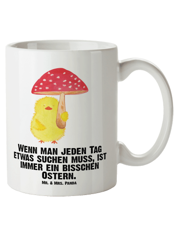 Mr. & Mrs. Panda XL Tasse Küken Fliegenpilz mit Spruch in Weiß