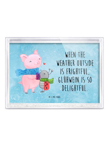 Mr. & Mrs. Panda 3D-Bilderrahmen Glühschwein Smörle mit Spruch in Eisblau