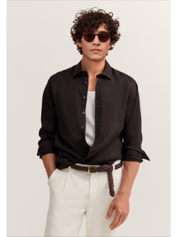 Bugatti Leinenhemd in 90-dunkelbraun