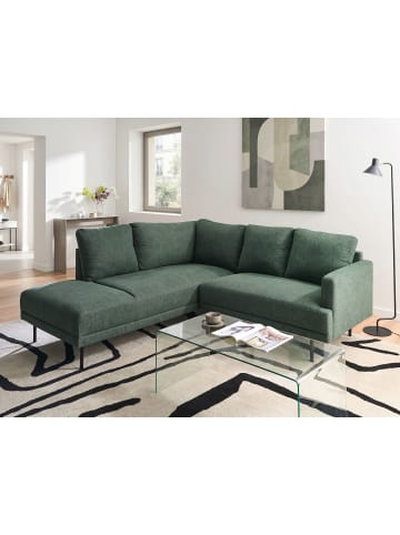 Beliani Ecksofa BREDA in Grün/Schwarz - (W) 210 x (H) 75 x (L) 200 cm rechtsseitig