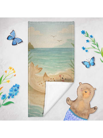 Mr. & Mrs. Panda Strandtuch Robbe Liegen Design ohne Spruch in Gelb Pastell