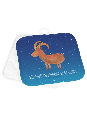 Mr. & Mrs. Panda Topflappen Sternzeichen Steinbock mit Spruch in Sternenhimmel Blau