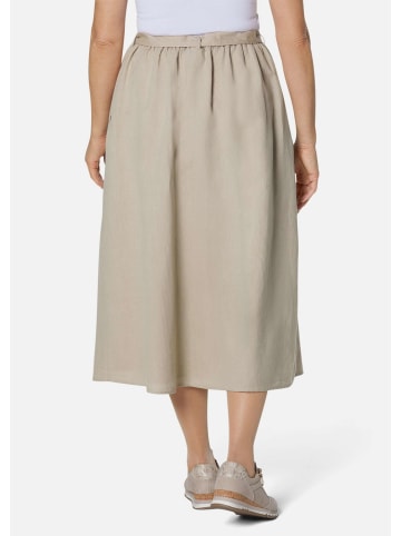 GOLDNER Kurzgröße:  Zauberhafter Rock in Leinenoptik in helltaupe