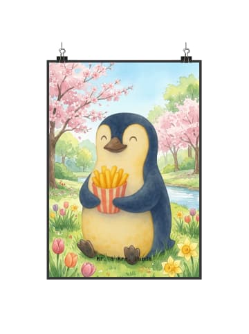 Mr. & Mrs. Panda Bild Pinguin Frühling Pommes Design ohne Spruch in Weiß