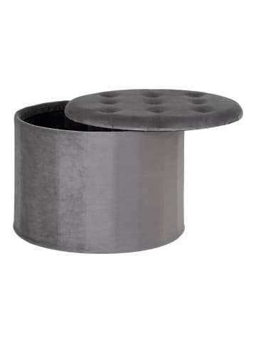 House Nordic Pouf TURUP Dunkelgrau Samt mit Stauraum