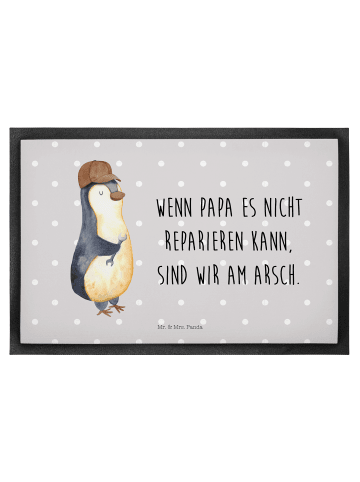 Mr. & Mrs. Panda Gummimatte Wenn Papa es nicht reparieren kann, ... in Grau Pastell