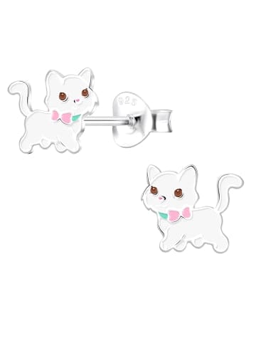 schmuck23 Silber-Ohrringe 925 Katze 0,7 cm x 0,8 cm