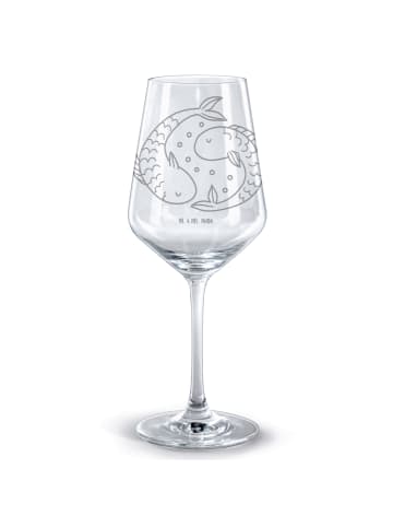 Mr. & Mrs. Panda Rotweinglas mit Gravur Sternzeichen Fische ohne... in Transparent