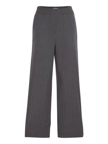 b. young BYMMMIDDE PANTS - straight fit in Dark Grey Mel. Pinstripe Mix