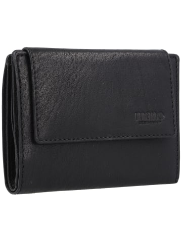 mano Don Simon Geldbörse Leder 14 cm in schwarz