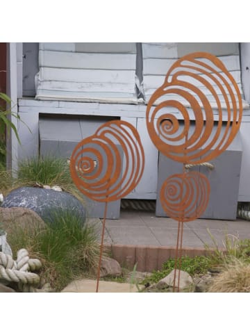 UNUS Gartenstecker Rost Muscheln in Braun