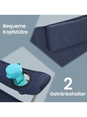 SONGMICS Campingstuhl Sandy in Dunkelblau - (B)70 x (H)91 x (T)81 cm