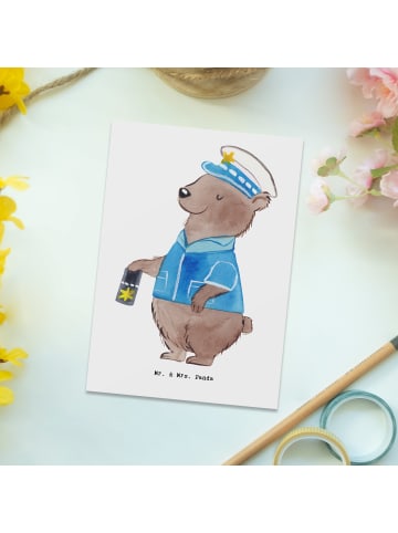 Mr. & Mrs. Panda Grußkarte Polizist Herz ohne Spruch in Weiß