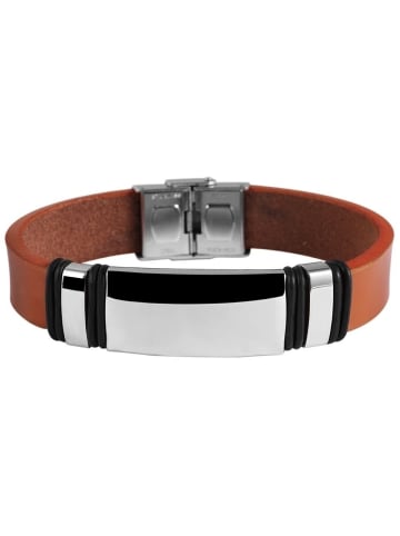 Adeliás Unisex Armband aus Leder 21 cm in braun