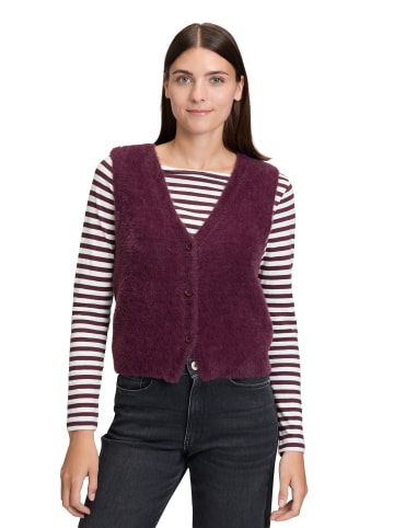 BETTY & CO Strick-Cardigan mit Knopfleiste in Dark Aubergine