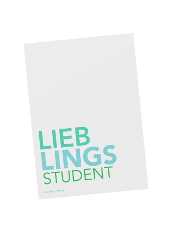 Mr. & Mrs. Panda Ansichtskarte Student mit Spruch in Weiß