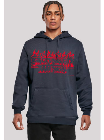 F4NT4STIC Hoodie Stranger Things Flames Netflix TV Series in marineblau