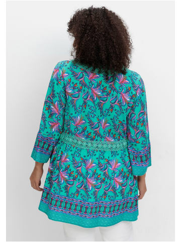 sheego by Joe Browns Longbluse in aqua gemustert
