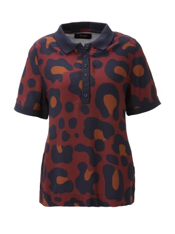 Aniston CASUAL Kurzarmbluse in bordeaux-marine-zimt