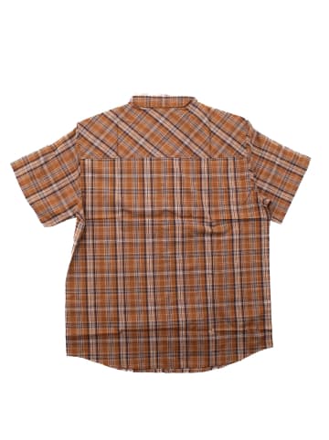 Jack Wolfskin Hemd Hot Chi Clay Checks kurzarm Herren Hemd Outdoor Shirt in Braun