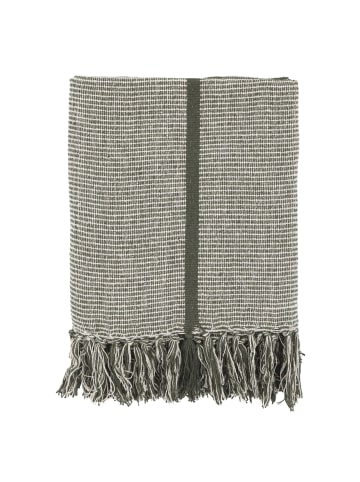 Chic Antique Aix Plaid aus Garnüberschuss aus Streifen in oliv