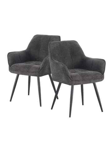 DUBI Möbel 2er-Set: Drehstuhl THOMAS-LUNA in Schwarz - (B)61 x (H)82 x  (T)62 cm