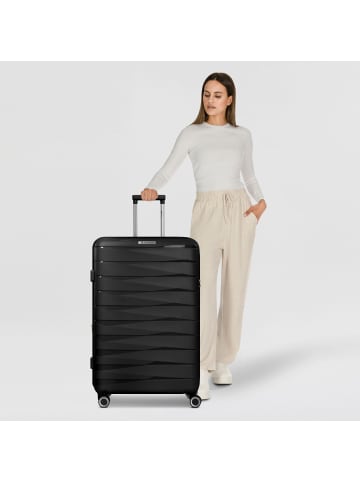 Franky London 4 Rollen Trolley L 74 cm mit Dehnfalte black